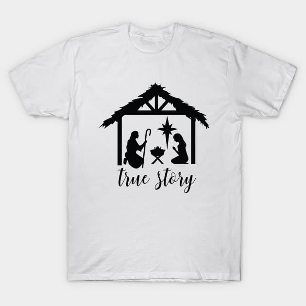 True Story Nativity, Christmas Nativity, Bethlehem, Holy night, Christmas Shirt, Christian T-Shirt by Sapfo